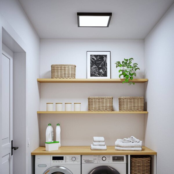 Paulmann LED panel Abia 2, dĺžka 40 cm, čierny, plast, Čierna, Obývacia izba / jedáleň, Plast, Moderný, Stropné svetlo