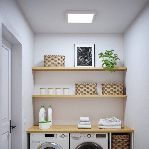 Paulmann LED panel Abia 2, dĺžka 40 cm, biely, plast, Biela / opálová, Obývacia izba / jedáleň, Plast, Moderný, Stropné svetlo