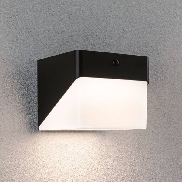 Paulmann Nástenné svetlo LED Lioren, 230 V + Solar, čierna, 17 cm, Čierna, Plast, Moderný, Nástenné svietidlo