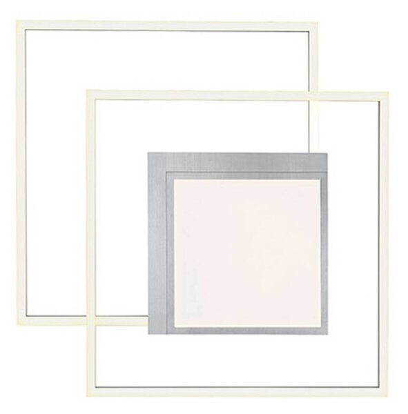 HELL Stropné LED svetlo Karo, hliníková farba, dĺžka 62 cm, kov,, Hliník / sivá / zinok, Obývacia izba / jedáleň, kov, Moderný, Stropné svetlo