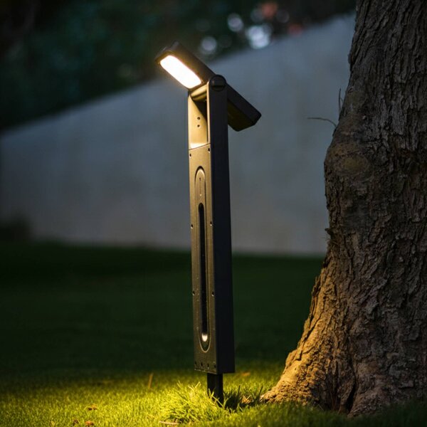 Lumisky Solárna LED podstavcová lampa Brity, čierna, s kolíkom na zapichnutie do zeme,, Čierna, Plast, Moderný, Vonkajčie stĺpové osvetlenie