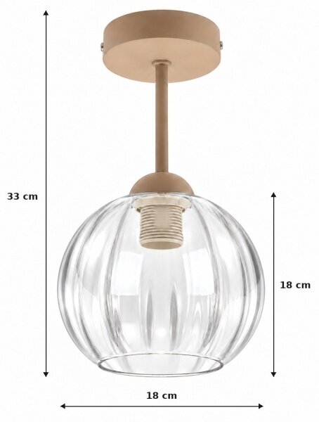 BRILAGI - LED Prisadený luster RETRO GLASS 1xE27/60W/230V pr. 18 cm béžová/číra