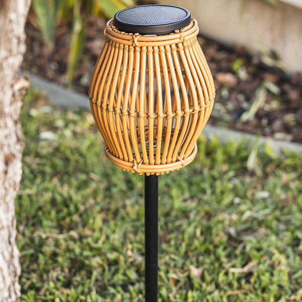 Lumisky Solárna LED lampa na kolík Silvina, hnedá/čierna, výška 70 cm, Hnedá / hrdzavá, kov