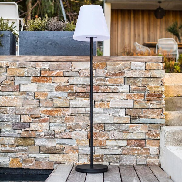 Lumisky Solárna LED terasa lampa Standy, biela/sivá, výška 150 cm, IP44, Hliník / sivá / zinok, kov, Moderný, Stojaca lampa