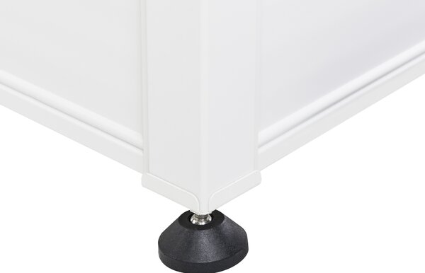 Záhradný úložný box s vekom biely hliníkový 113 x 50 cm 190 L vonkajší úložný nábytok