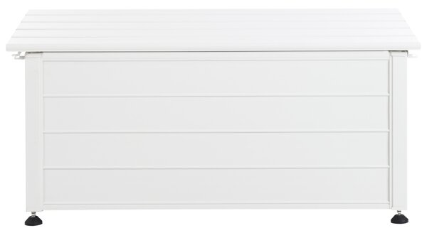 Záhradný úložný box s vekom biely hliníkový 113 x 50 cm 190 L vonkajší úložný nábytok