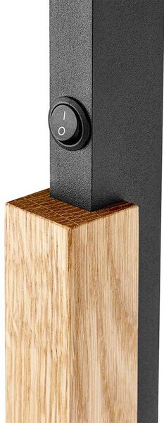 Buschwerk Stojacia lampa HerzBlut Arian, olejovaný dub, tienidlo na lampu v krémovej farbe, Svetlé drevo, Obývacia izba / jedáleň, kov, Moderný