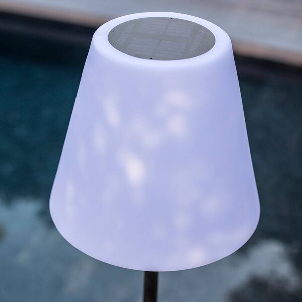 Lumisky Solárna LED terasa lampa Standy, biela/sivá, výška 150 cm, IP44, Hliník / sivá / zinok, kov, Moderný, Stojaca lampa