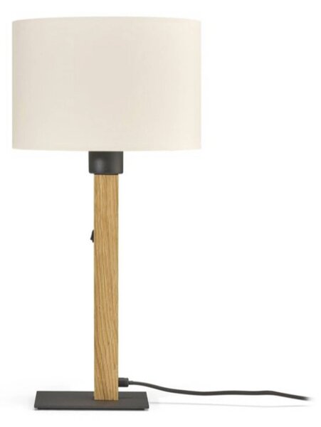 Buschwerk Stolová lampa HerzBlut Heloise, krémovo biela, dub, výška 45 cm, Svetlé drevo, Obývacia izba / jedáleň, Drevo, Moderný, Stojacie svietidlo