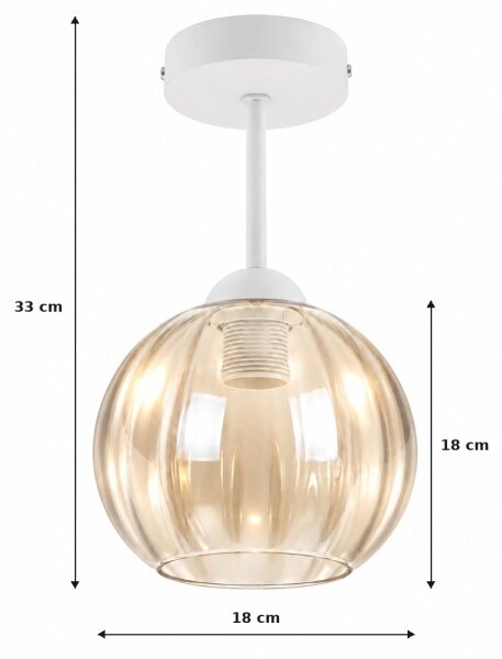 BRILAGI - LED Prisadený luster R GLASS 1xE27/60W/230V pr. 18 cm biela/dymová béžová