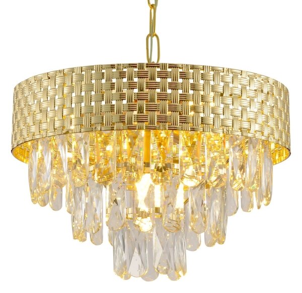 Luster na reťazi CHARLIZE 4xE14/10W/230V zlatý