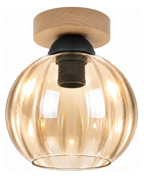 BRILAGI - LED Stropné svietidlo R GLASS 1xE27/60W/230V pr. 18cm dub/dymová béžová
