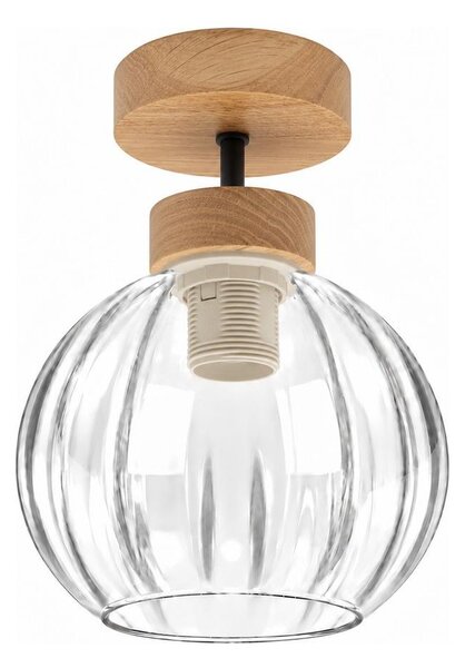 BRILAGI - LED Prisadený luster RETRO GLASS 1xE27/60W/230V pr. 18 cm dub/priehľadné