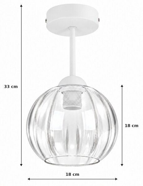BRILAGI - LED Prisadený luster RETRO GLASS 1xE27/60W/230V priemer 18 cm biela/číra