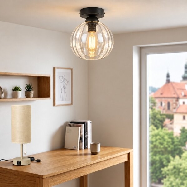 BRILAGI - LED Stropné svietidlo RETRO GLASS 1xE27/60W/230V pr. 18 cm čierna/číra