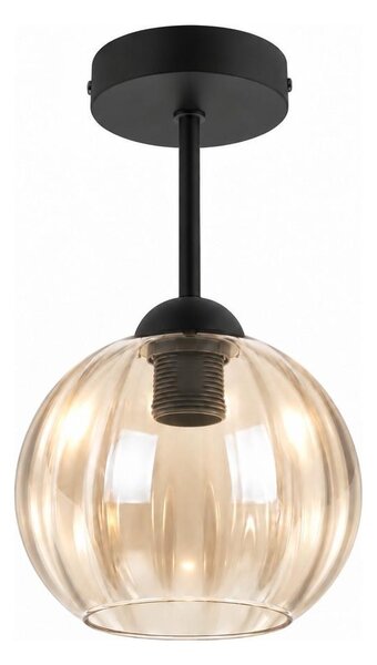 BRILAGI - LED Prisadený luster R GLASS 1xE27/60W/230V pr. 18cm čierna/dymovo-béžová
