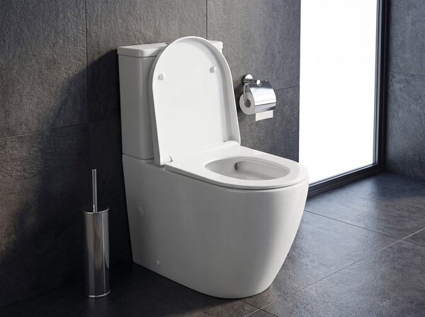 Sapho Sapho, TURKU kombi WC, Vortex Rimless, spodný/zadný odpad, biela, PC104V