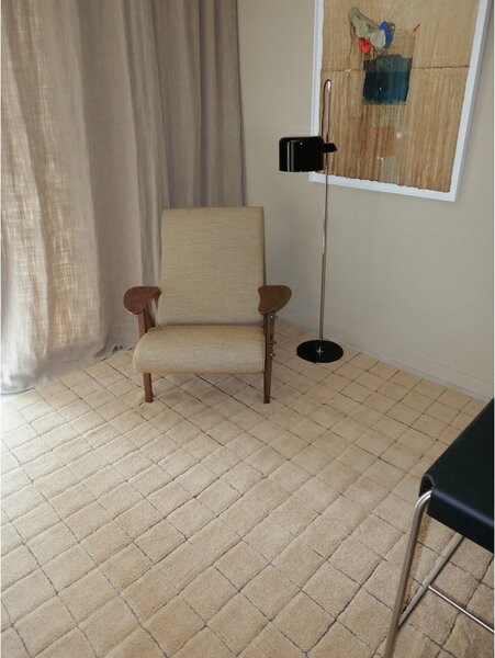 Ručne tkaný vlnený behúň jantárový 80x230 cm Mosaic Amber – Lorena Canals