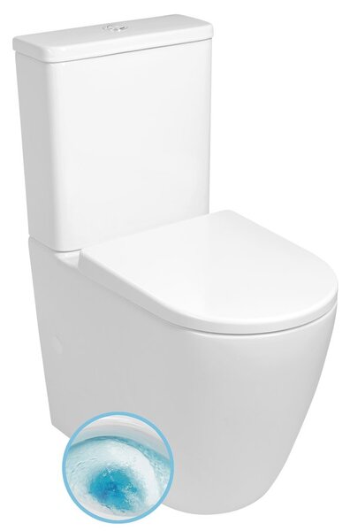 Sapho Sapho, TURKU kombi WC, Vortex Rimless, spodný/zadný odpad, biela, PC104V
