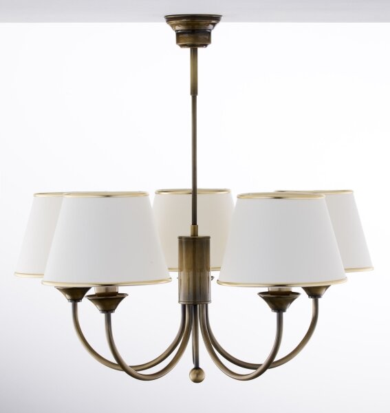 Jupiter 2133 - Luster na tyči CLASSIC 5xE27/15W/230V bronz/patina/krémová