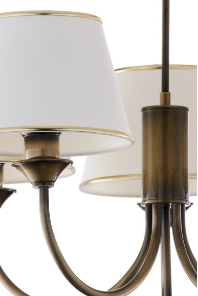 Jupiter 2133 - Luster na tyči CLASSIC 5xE27/15W/230V bronz/patina/krémová