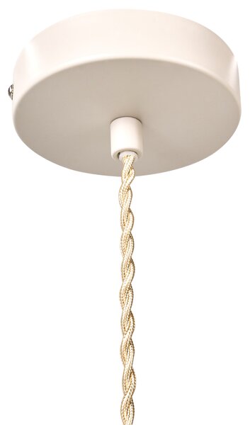 Závesná lampa béžové látkové tienidlo moderný štýl osvetlenie do obývačky a spálne