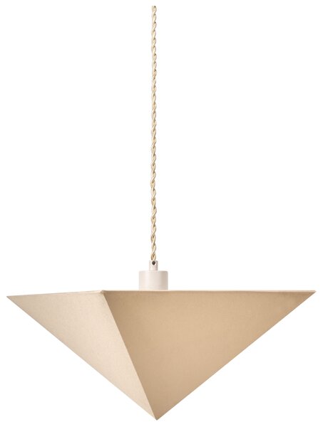 Závesná lampa béžové látkové tienidlo moderný štýl osvetlenie do obývačky a spálne