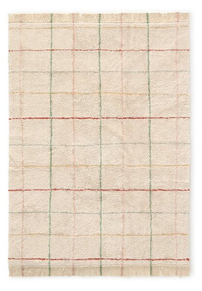 Krémový prateľný ručne tkaný bavlnený koberec 90x130 cm Color Lines – Lorena Canals