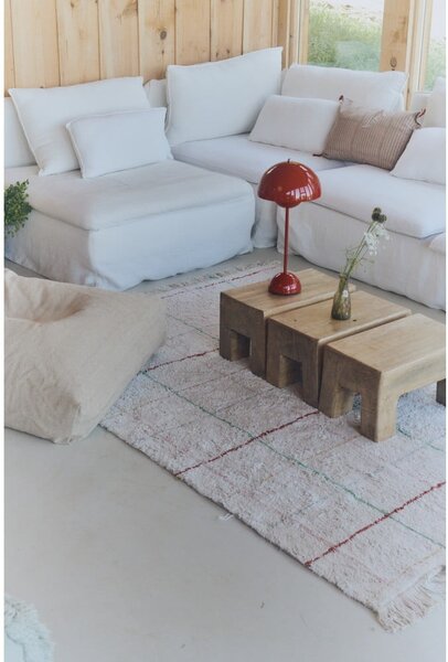 Krémový prateľný ručne tkaný bavlnený koberec 90x130 cm Color Lines – Lorena Canals