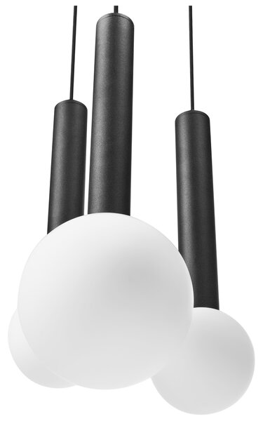Závesná lampa čierna kov železo sklo visiace moderné svietidlo obývacia izba jedáleň spálňa