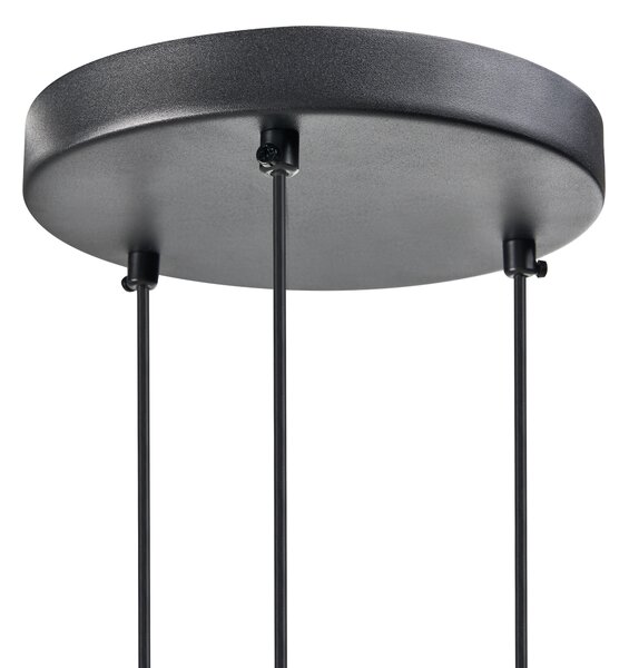 Závesná lampa čierna kov železo sklo visiace moderné svietidlo obývacia izba jedáleň spálňa