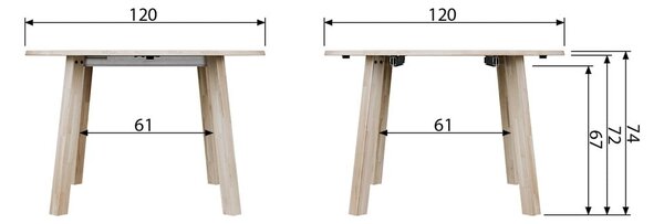 Rozkladací jedálenský stôl WOOOD Lange, ⌀ 120 cm