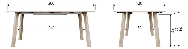 Rozkladací jedálenský stôl WOOOD Lange, ⌀ 120 cm