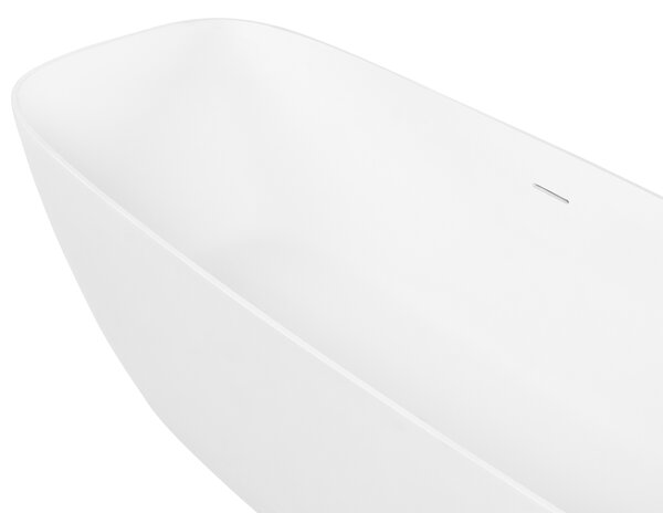 Voľne stojaca vaňa biela solid surface 170 cm s tenkým okrajom moderná kúpeľňa