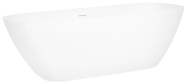 Voľne stojaca vaňa biela solid surface 170 cm s tenkým okrajom moderná kúpeľňa