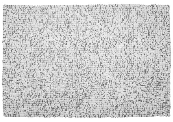 Koberec svetlosivý vlnený 160 x 230 cm obdĺžnikový tvar plstený ručne vyrobený obývacia izba spálňa