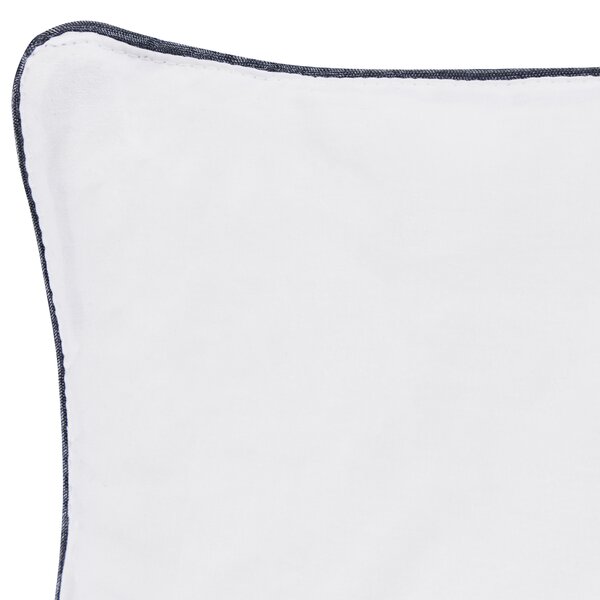 Vankúš na spanie biely bavlna japara 50 x 60 cm polyesterová výplň vysoký profil