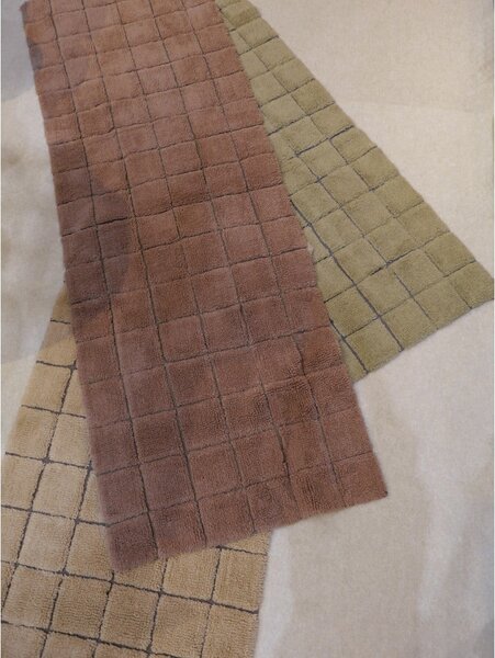 Ručne tkaný vlnený behúň jantárový 80x230 cm Mosaic Amber – Lorena Canals