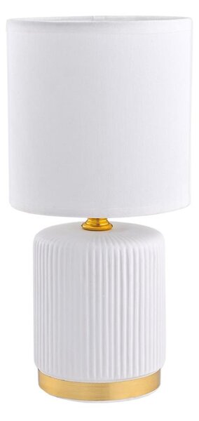 Zuma Line HS8720-WH - Stolná lampa 1xE14/40W/230V biela/zlatá