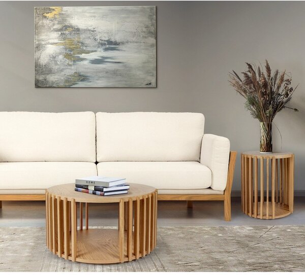 Konferenčný stolík z dubového dreva Woodman Drum, ø 83 cm