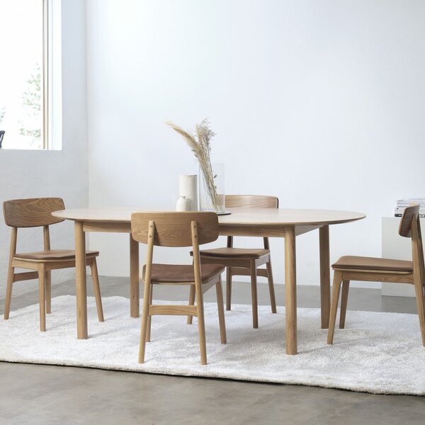 Koňakovohnedá/v prírodnej farbe jedálenská stolička z imitácie kože Livo – Unique Furniture