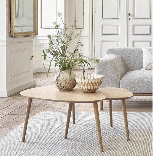 Konferenčné stolíky v súprave 2 ks v dekore duba v prírodnej farbe 70x100 cm Adda – Unique Furniture