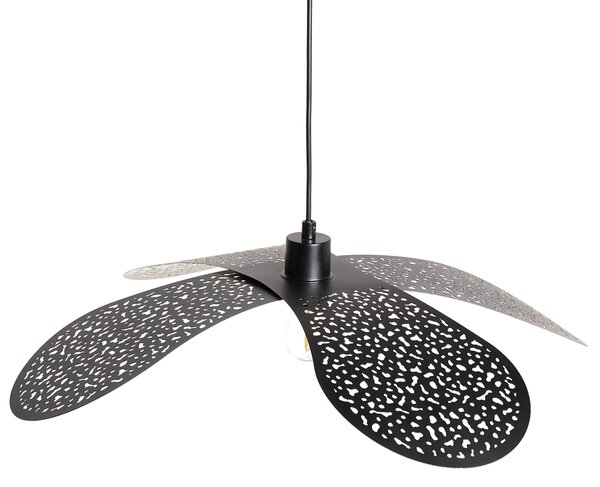 Závesná lampa čierna železo kovové tienidlo moderný glamour štýl obývacia izba jedáleň