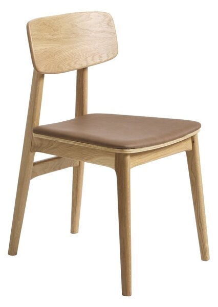 Koňakovohnedá/v prírodnej farbe jedálenská stolička z imitácie kože Livo – Unique Furniture