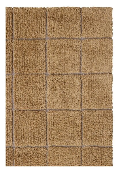 Okrovožltý ručne tkaný vlnený behúň 80x230 cm Mosaic Ochre – Lorena Canals
