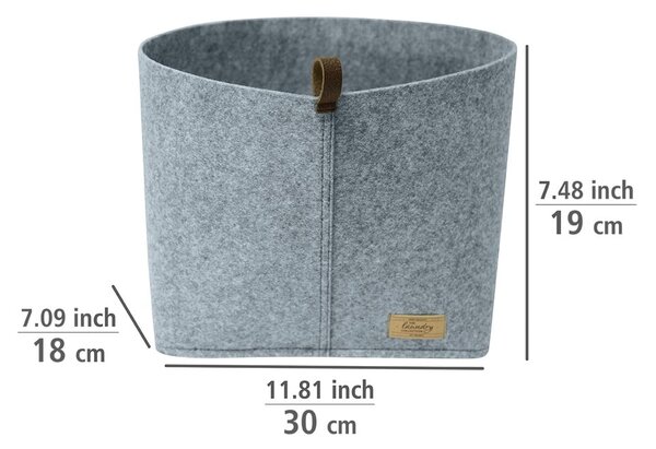 Sivý textilný organizér Wenko Felt, 30 x 18 cm