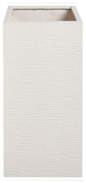 Záhradný kvetináč svetlobéžový zmes hliny a vlákien štvorcový tvar 33 x 33 x 70 cm odolnosť voči UV moderný štýl záhrada
