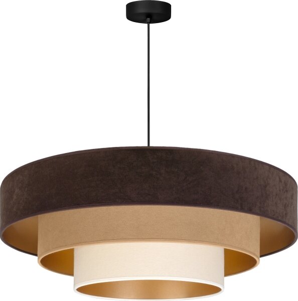 Brilagi - Závesný luster na lanku LUNETA 3xE27/60W/230V priemer 80 cm hnedá/béžová/krémová