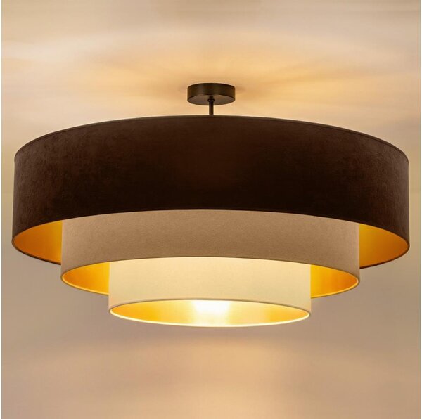 Brilagi - Prisadený luster LUNETA 3xE27/60W/230V priemer 80 cm hnedá/béžová/krémová