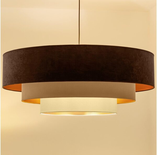 Brilagi - Závesný luster na lanku LUNETA 3xE27/60W/230V priemer 80 cm hnedá/béžová/krémová